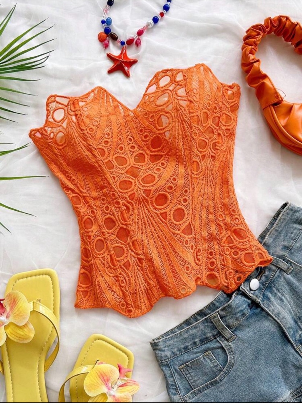 Orange Lace Corset